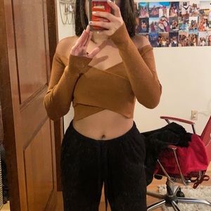 Cropped wrap sweater